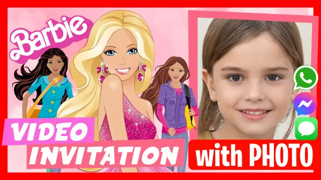 Editable Barbie Cowgirl Video Invitation