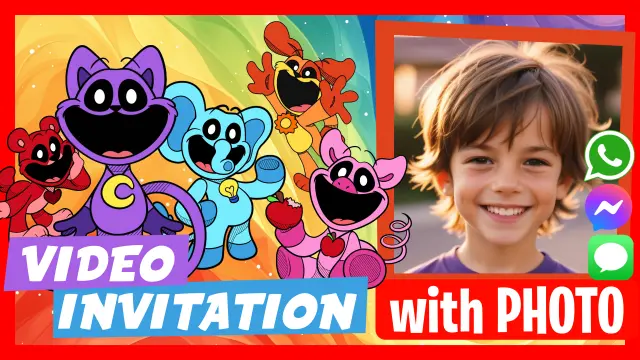 Editable Smiling Critters Video Invitation