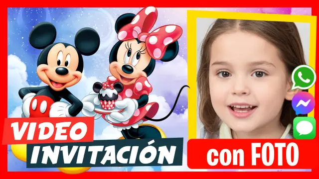 Video Invitación Editable de Mickey