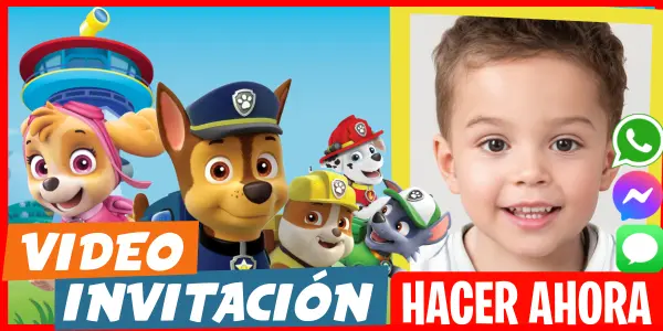 Video Invitación Editable de Paw Patrol Patrulla Canina