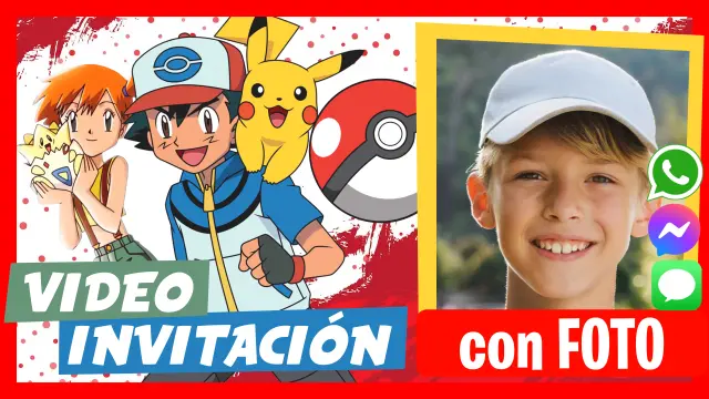 Video Invitación Editable de Pokémon