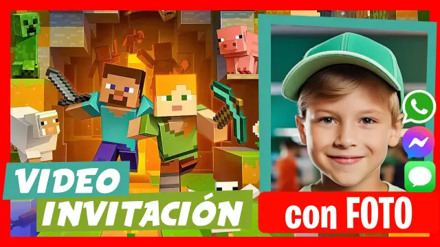 Video Invitación Editable de Minecraft