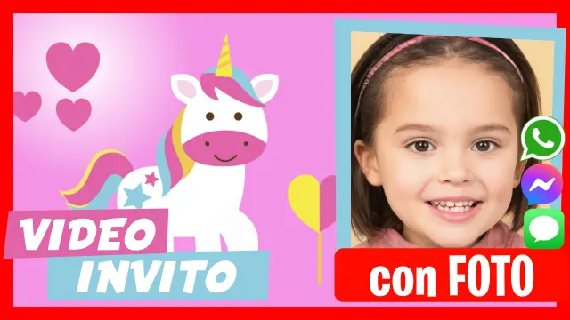 Video Invito Modificabile Unicorno