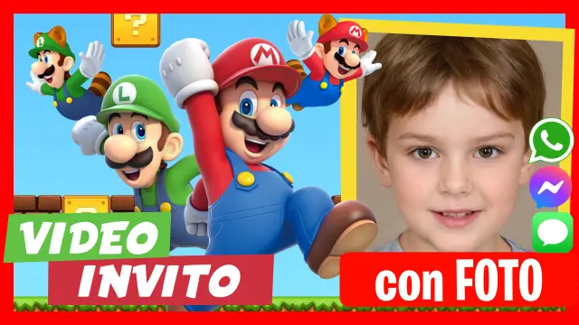 Video Invito Modificabile Mario Bros