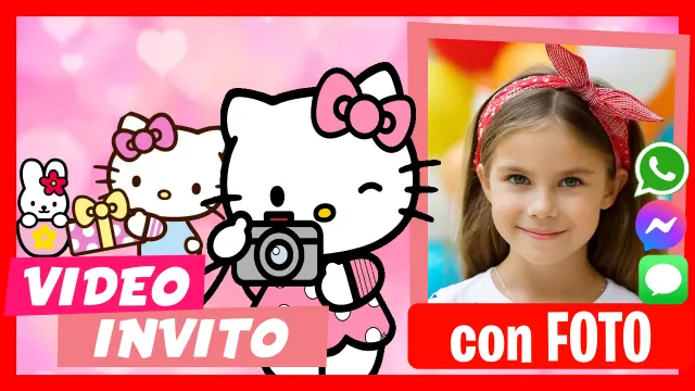 Video Invito Modificabile Hello Kitty