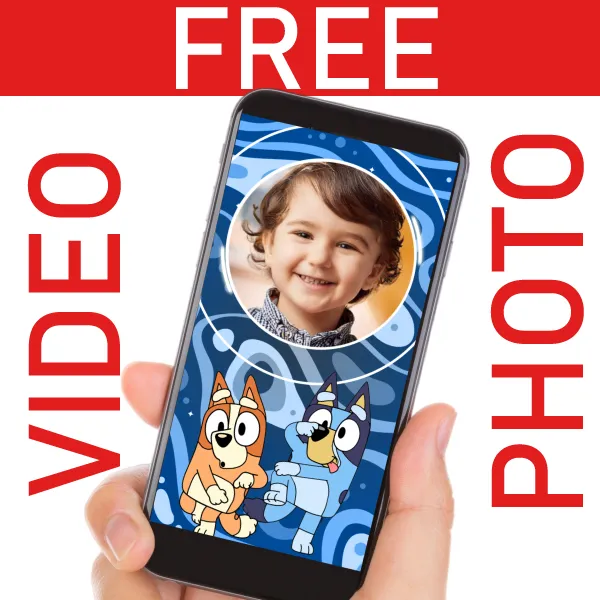 FREE Bluey and Bingo Video Invitation for Birthdays