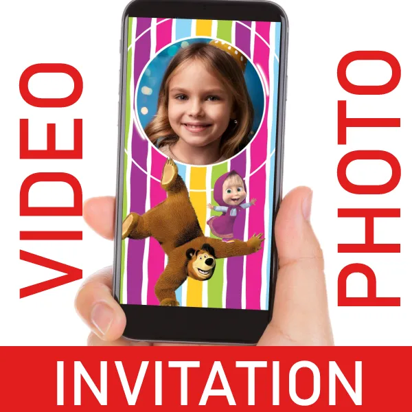 Masha and the Bear Video Invitation for Birthdays