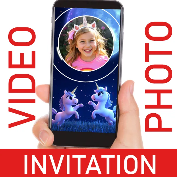 Unicorn Video Invitation for Birthdays