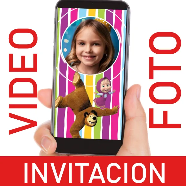 Video Invitación Masha y el Oso para Cumpleaños