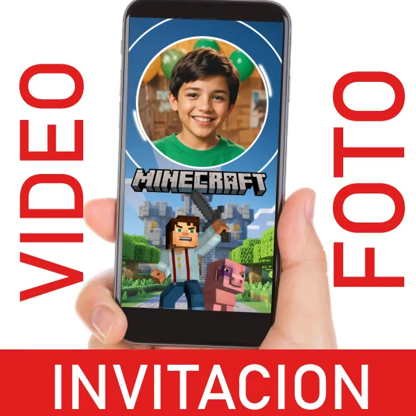 Video Invitación Minecraft para Cumpleaños