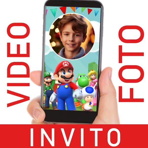 Mario Bros Video Invito per Compleanni